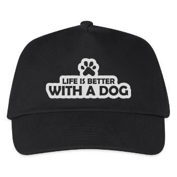 better with a dog - Kids’ Baseball Cap - black - Front