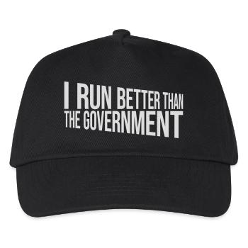 run better than government - Kids’ Baseball Cap - black - Front