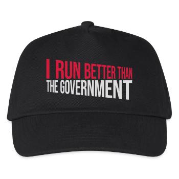 run better than government - Kids’ Baseball Cap - black - Front