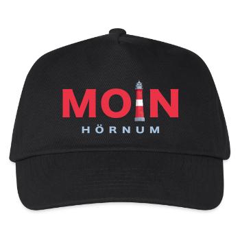 Moin Sylt, Leuchtturm Hörnum - Kinder Basecap - Schwarz - Vorne