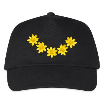 Yellow Buttercup Flower Arch – Spring Floral Wreat - Kids’ Baseball Cap - black - Front