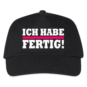 Ich habe fertig - Kinder Basecap - Schwarz - Vorne