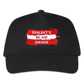 dialekts mi am oasch mundartsprüche österreich - Kinder Basecap - Schwarz - Vorne