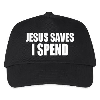 jesus saves i spend - Kinder Basecap - Schwarz - Vorne