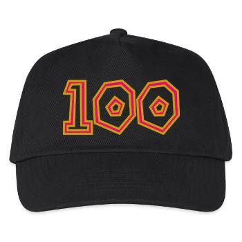 100. 100 JAHRE. 100-JÄHRIGES JUBILÄUM. GEBURTSTAG 100 - Kinder Basecap - Schwarz - Vorne