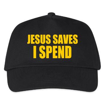 jesus saves i spend - Kinder Basecap - Schwarz - Vorne