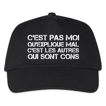 C'est pas moi qu'explique mal - Casquette de baseball Enfant - noir - Devant
