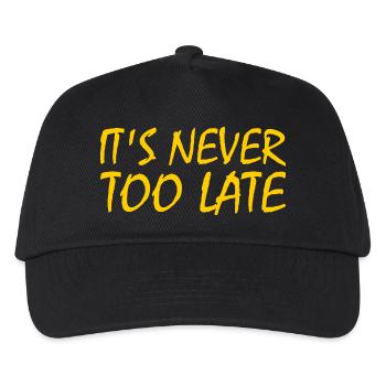 Its never too late - Kinder Basecap - Schwarz - Vorne