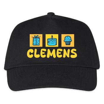 Vorname Clemens - Kinder Basecap - Schwarz - Vorne
