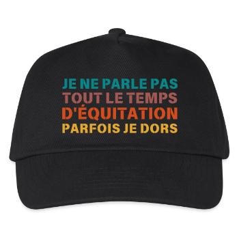 je ne parle pas que d equitation Retro - Casquette de baseball Enfant - noir - Devant