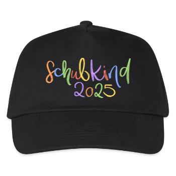 Schulkind 2025 - Kinder Basecap - Schwarz - Vorne