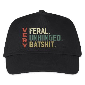 Sehr wild Sehr verrückt Sehr Batshit | Komisch - Kinder Basecap - Schwarz - Vorne