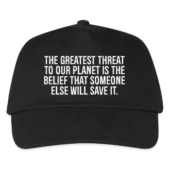 the greatest threat to our planet is the belief - Kids’ Baseball Cap - black - Front