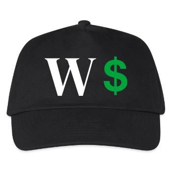 Buchstabe w Dollar - Kinder Basecap - Schwarz - Vorne