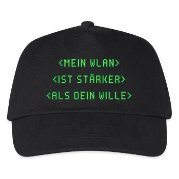 Mein WLAN ist stärker als dein Wille - Kinder Basecap - Schwarz - Vorne