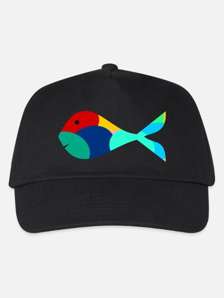 FISCH. SARDINE. APRILSCHERZ. MEER. OZEAN - Kinder Basecap - Schwarz