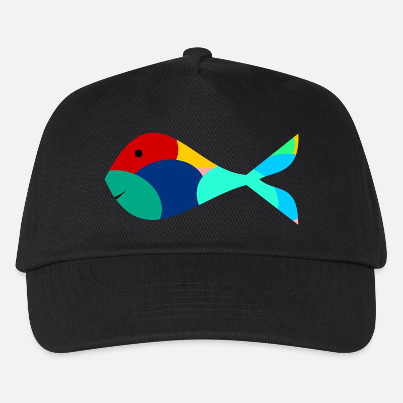 FISCH. SARDINE. APRILSCHERZ. MEER. OZEAN - Kinder Basecap - Schwarz