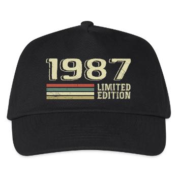 Jahrgang 1987 Geburtstag 1987 Jahrgang 1987 - Kinder Basecap - Schwarz - Vorne
