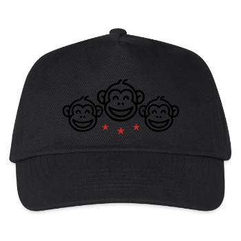 Affen Gruppe - Kinder Basecap - Schwarz - Vorne