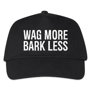 wag more bark less - Kinder Basecap - Schwarz - Vorne