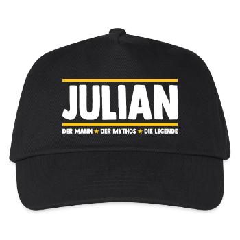 Julian - Kinder Basecap - Schwarz - Vorne