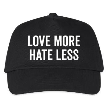 Love More Hate Less - Kids’ Baseball Cap - black - Front