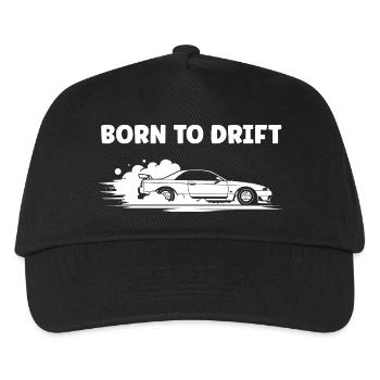 Energisches Drift-Autorennen - Kinder Basecap - Schwarz - Vorne