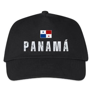 Panama Flagge, I Love Panama - Kinder Basecap - Schwarz - Vorne