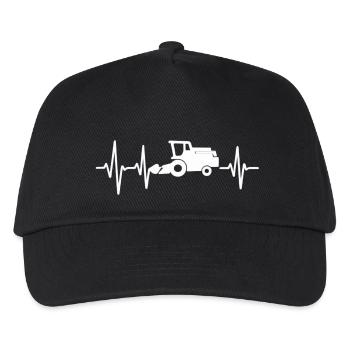 Heartbeat Combine – Farming Line Art Design - Kids’ Baseball Cap - black - Front