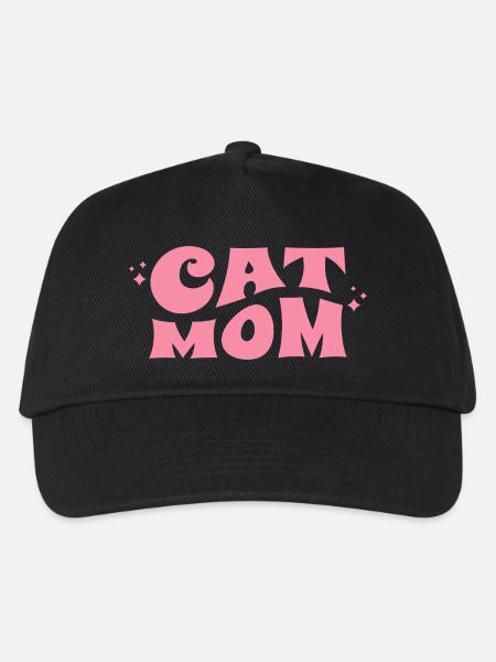 Cat Mom Love Design - Kinder Basecap - Schwarz