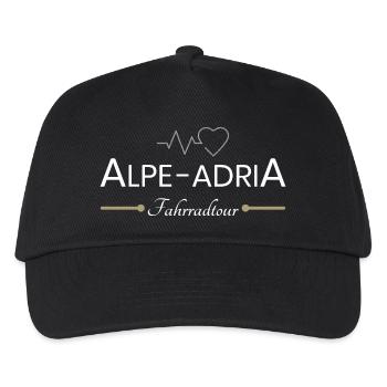 Alpe Adria Fahrradtour - Kinder Basecap - Schwarz - Vorne