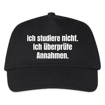 I check assumptions as a PhD student - Kids’ Baseball Cap - black - Front