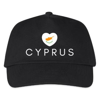 Herz mit Zypern-Flagge, ich liebe Zypern - Kinder Basecap - Schwarz - Vorne