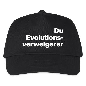 DU EVOLUTIONSVERWEIGERER. SARKASMUS, FRECH - Kinder Basecap - Schwarz - Vorne