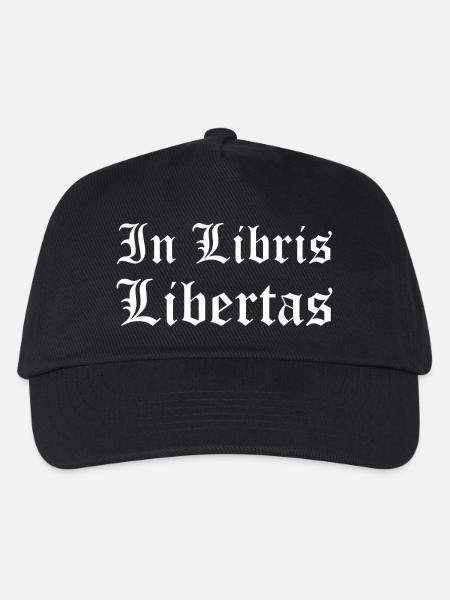 In Libris Libertas lateingotischer Druck - Kinder Basecap - Schwarz