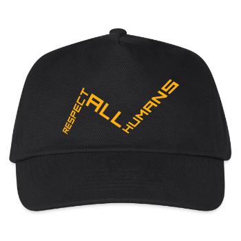 Respect All Humans Statement Menschlichkeit Spruch - Kinder Basecap - Schwarz - Vorne