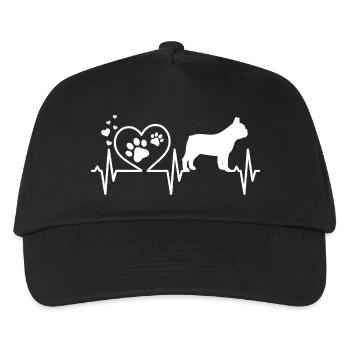 Herzschlag-Pfotenabdruck Canine Silhouette - Kinder Basecap - Schwarz - Vorne