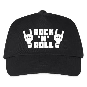 Logo rétro Rock’N’Roll avec des cornes de doigts - Casquette de baseball Enfant - noir - Devant