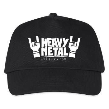 Heavy Metal klobiger Text mit Fingerhörnern - Kinder Basecap - Schwarz - Vorne
