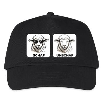 Schaf Unschaf - Wortspiel mit unscharf und Schaf - Kinder Basecap - Schwarz - Vorne