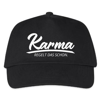 Karma Regelt Das Schon Lustiger Spruch Geschenk - Kinder Basecap - Schwarz - Vorne