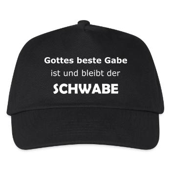 Gottes beste Gabe ist und bleibt der Schwabe - Kinder Basecap - Schwarz - Vorne