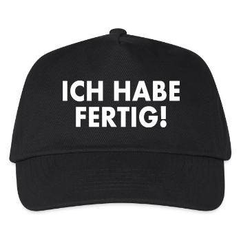 Ich habe fertig - Kinder Basecap - Schwarz - Vorne