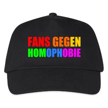 fans gegen homophobie - Kinder Basecap - Schwarz - Vorne