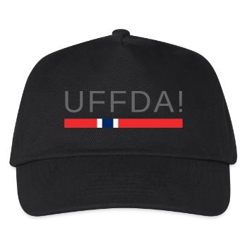 Uffda Norwegen - Kinder Basecap - Schwarz - Vorne