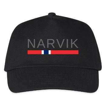Narvik Norwegen - Kinder Basecap - Schwarz - Vorne