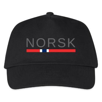 norwegisch - Kinder Basecap - Schwarz - Vorne