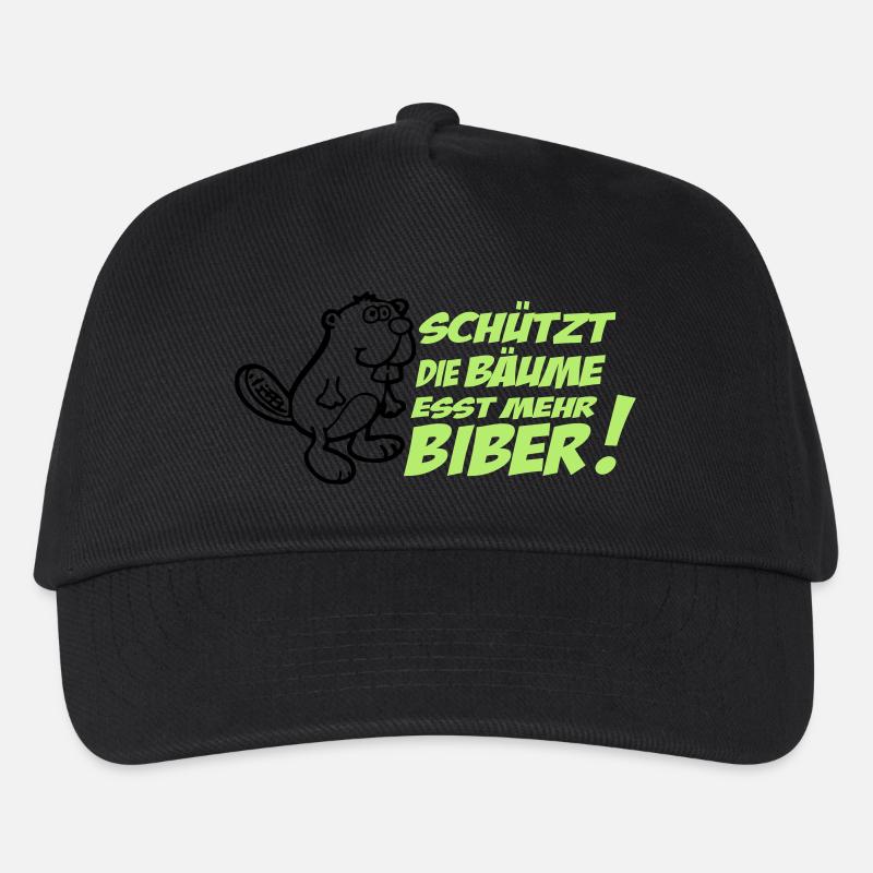 Schützt die Bäume - esst mehr Biber! - Kinder Basecap - Schwarz