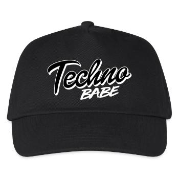 Techno Babe - Kinder Basecap - Schwarz - Vorne