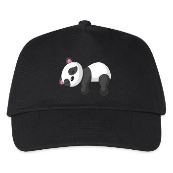 Sleepy cartoon panda - Kids’ Baseball Cap - black - Front